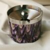 Covered Metal Ashtray Purple With Funnel Lid