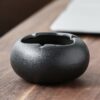 creative Ceramic Ashtray Without lid black for outdoors or indoors