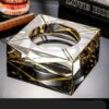 Crystal Ashtray Gilded Large Square