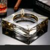 Crystal Ashtray Gilded Transparent