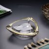 Crystal Glass Ashtray Classy With Golden Edges