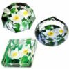 Crystal Glass Ashtrays With Flowers