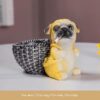 Cute Ashtray Resin Dog Yellow With Basket On Back