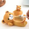 Cute Bear Resin Ashtray With Lid