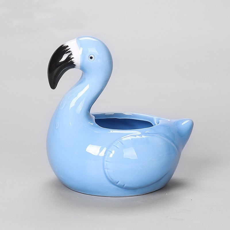 Cute Blue Flamingo Ashtray Ceramic