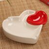cute heart ashtray red and white