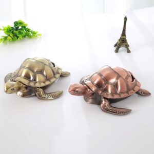 Cute Vintage Ashtray - Metal Turtle With Lid