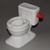 cute white toilet ceramic Ashtray red knob version