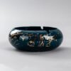 Dark Blue Ceramic Ashtray With Paintings