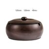 Dimensions of Solid Wood Ashtray With Lid- dark color