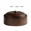 Dimensions of Solid Wood Ashtray With rounded Lid- dark color