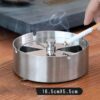 Dimensions Of Stainless Steel Outdoor Ashtray With Rotable Lid Large Diameter 6 4 Inch 16 Cm