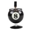 Eight Ball Pool Ashtray With Lid On White Background