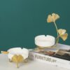 Elegant Ashtray With Golden Leaf Stand