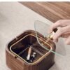 Elegant Wood Ashtray With Lid Smokeless For Indoor Or Outdoor
