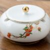 Flower Painted Classy Ceramic Ashtray With Lid