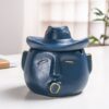 funny cowboy blue Ceramic Ashtray With Cover