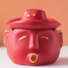 funny cowboy red Ceramic Ashtray With Cover - Windproof