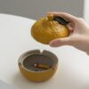 Funny Orange Fruit Ashtray With Lid Suitable For Patio