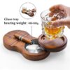 Gift For Cigar Smokers Wooden Ashtray Whiskey Glass Tray