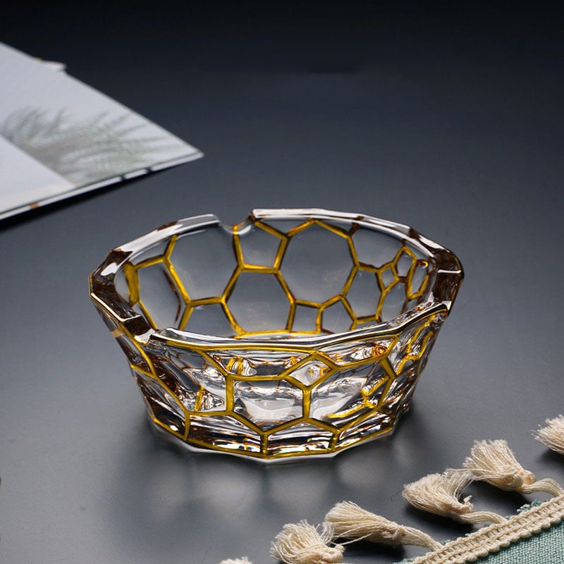 Gilded Crystal Ashtray