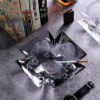 Glass Ashtray Large For Cigar Cigarette Gray Glass