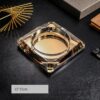 Golden Crystal Glass Ashtray For Inside Or Outside