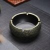 Golden Round Cement Ashtray