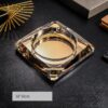 Golden Square Glass Ashtray And Home Decoration