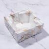Golden White Square Ceramic Ashtray