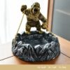 Gorilla Resin Ashtray In Gold