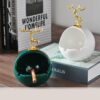 green and white deer version ashtray