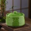 Green Celadon Ceramic Ashtray With Lid For Garden