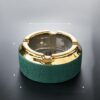 Green Ceramic Ashtray With Golden Border Medium