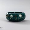 Green Round Ceramic Ashtray With Paintings