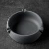 Grey Cement Ashtray Round For 3 Cigarettes
