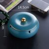 Large Ashtray With Lid For Outdoor Indoor Blue Ceramic
