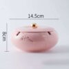 Large Ashtray With Lid For Outdoor Indoor Pink Ceramic