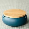 Large blue round Ceramic Ashtray for outdoors