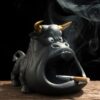 Large cartoon Bull Ceramic Ashtray in black