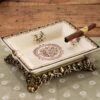Large Ceramic Cigar Ashtray French Style use case with cigar