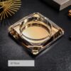 Large Glass Ashtray Luxury Gold