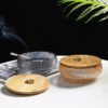 Large Glass Ashtray With Lid Windproof For Outside