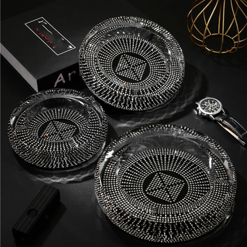Large Round Luxury Glass Ashtray