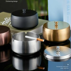 Smokeless Ashtray With Lid - For Outdoor - Stainless Steel