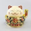 Lucky Cat Ashtray With Lid white blue and red