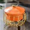 luxury Orange Ceramic Ashtray With Lid on table