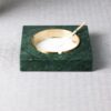 Marble Ashtray Green With Golden Inlay