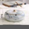 Marble Pattern Luxury Large Ceramic Ashtray With Lid