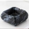 Marble Textured Ceramic Ashtray Black Square